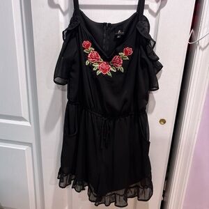 Disney Princess Black Outfit with Red Floral Detail